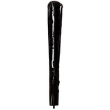 Schwarz Lack 20 cm PLEASER FLAMINGO-3000 Plateau Überkniestiefel