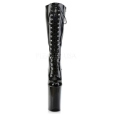 Schwarz Lack 23 cm Pleaser INFINITY-2020 Plateau Stiefel Damen