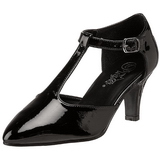 Schwarz Lack 8 cm DIVINE-415W Herren High Heel Pumps