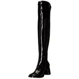 Schwarz Lack 8 cm GOGO-3000 Overknee Stiefel für Männer