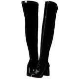 Schwarz Lack 8 cm GOGO-3000 Overknee Stiefel für Männer