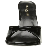 Schwarz Lackleder 10 cm CLASSIQUE-01 grosse grössen mules schuhe