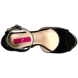 Schwarz Lackleder 12,5 cm EVE-02 grosse grössen sandaletten damen