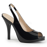 Schwarz Lackleder 12,5 cm EVE-04 grosse grössen sandaletten damen