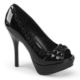 Schwarz Lackleder 13,5 cm PIXIE-18 Gothic Pumps Schuhe