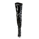 Schwarz Lackleder 13 cm SEDUCE-3000WC breite waden overknee stiefel mit stretch weitschaft