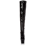Schwarz Lackleder 18 cm ADORE-3050 Overknee stiefel mit plateau
