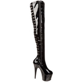 Schwarz Lackleder 18 cm ADORE-3063 Overknee stiefel mit plateau