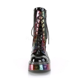 Schwarz Lackleder 5 cm EMILY-350 Demonia stiefeletten mit plateau