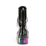 Schwarz Lackleder 5 cm EMILY-350 Demonia stiefeletten mit plateau