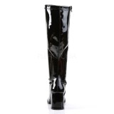 Schwarz Lackleder 7,5 cm GOGO-300WC breite waden damenstiefel mit weitschaft
