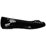 Schwarz Lackleder ANNA-01 grosse grössen ballerinas schuhe