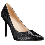 Schwarz Leder 10 cm CLASSIQUE-20SP Damen Pumps Stiletto Absatz