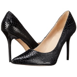 Schwarz Leder 10 cm CLASSIQUE-20SP Damen Pumps Stiletto Absatz