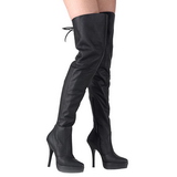 Schwarz Leder 13,5 cm INDULGE-3011 Overknee Stiefel für Männer