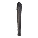 Schwarz Leder 13,5 cm INDULGE-3011 Overknee Stiefel für Männer