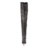 Schwarz Leder 13,5 cm INDULGE-3011 Overknee Stiefel für Männer