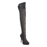 Schwarz Leder 13,5 cm INDULGE-3011 Overknee Stiefel für Männer