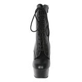 Schwarz Leder 15,5 cm DELIGHT-1020 Plateau Stiefeletten