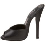 Schwarz Leder 15 cm DOMINA-101 Damen Mules Schuhe