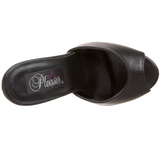 Schwarz Leder 15 cm DOMINA-101 Damen Mules Schuhe