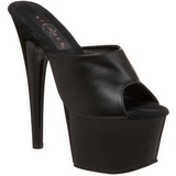 Schwarz Leder 18 cm ADORE-701 Plateau High Mules