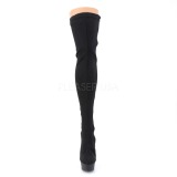 Schwarz Lycra 15 cm DELIGHT-3003 Overknees Damenstiefel