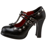 Schwarz Matt 10,5 cm CRYPTO-06 Gothic Pumps Plateau Schuhe