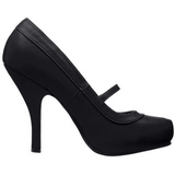 Schwarz Matt 12 cm retro vintage CUTIEPIE-02 mary jane pumps mit verstecktem plateau