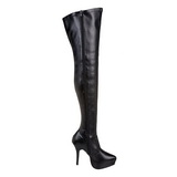 Schwarz Matt 13,5 cm INDULGE-3000 Overknee Stiefel für Männer