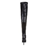 Schwarz Matt 13,5 cm INDULGE-3000 Overknee Stiefel für Männer