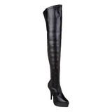 Schwarz Matt 13,5 cm INDULGE-3000 Overknee Stiefel für Männer