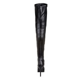 Schwarz Matt 13,5 cm INDULGE-3000 Plateau Überkniestiefel