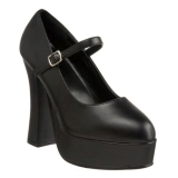 Schwarz Matt 13 cm DOLLY-50 Mary Jane Plateau Pumps