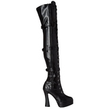 Schwarz Matt 13 cm ELECTRA-3028 Overknee Stiefel für Männer