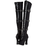 Schwarz Matt 13 cm ELECTRA-3028 Overknee Stiefel für Männer