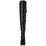 Schwarz Matt 13 cm ELECTRA-3028 Overknees Damenstiefel