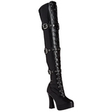 Schwarz Matt 13 cm ELECTRA-3028 Overknees Damenstiefel