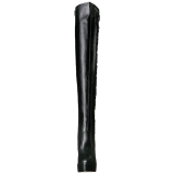 Schwarz Matt 13 cm ELECTRA-3050 Overknees Damenstiefel