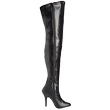 Schwarz Matt 13 cm SEDUCE-3000 Overknee Stiefel für Männer