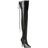 Schwarz Matt 13 cm SEDUCE-3063 Overknee Stiefel Flacher Heels
