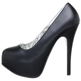 Schwarz Matt 14,5 cm Burlesque BORDELLO TEEZE-06 Plateau Pumps