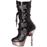Schwarz Matt 14 cm MUERTO-1026 Gothic Plateau Stiefeletten