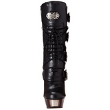 Schwarz Matt 14 cm MUERTO-1026 Gothic Plateau Stiefeletten