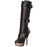 Schwarz Matt 14 cm MUERTO-2028 Plateau Gothic Stiefel