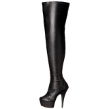 Schwarz Matt 15,5 cm DELIGHT-3000 Overknees Damenstiefel