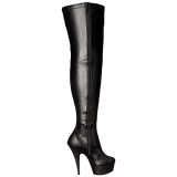 Schwarz Matt 15,5 cm DELIGHT-3000 Overknees Damenstiefel