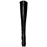 Schwarz Matt 15,5 cm DELIGHT-3000 Overknees Damenstiefel