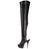 Schwarz Matt 15,5 cm DELIGHT-3017 Plateau Overknee Stiefel