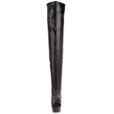 Schwarz Matt 15,5 cm DELIGHT-3017 Plateau Overknee Stiefel